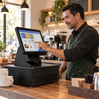 Caisse enregistreuse POS à écran tactile capacitif de 15 pouces, processeur I3/I5/I7, Wi-Fi 6, Bluetooth 5.2, NFC, Windows 10, Android