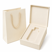 Caja de Regalo Vacía Firduas Color Marfil con Bolsa de Compras, Inserto Rígido de Terciopelo, Embalaje para Perfumes y Cuidado de la Piel, Logotipo Personalizado OEM Minimalista