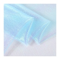 Tissu en mousseline de soie 20D bleu respirant 28 g/m² ultra-fin 100 % polyester pour doublure ou vêtement, tissu en tulle doux comme de la soie