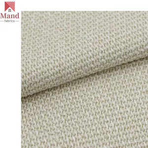 Mand textile wholesale good quality lazy boy polyester dobby pattern burlap style curtain cushion sofa fabric in stock