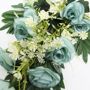 <span class=keywords><strong>Flores</strong></span> funerarias al por mayor de fábrica, <span class=keywords><strong>flores</strong></span> artificiales de semi-arbusto, adecuadas para decoración de lápidas de cementerio, Memorial - Product Image 6