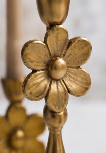 Porte-bougie en métal décoratif finition or, motif floral, élégant centre de table pour mariage, maison, événement - Product Image 6