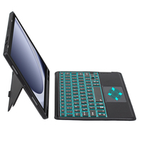 Casing Keyboard Nirkabel 2-in-1 dengan Lampu Latar untuk Samsung Galaxy Tab A9 Plus SM X210 X215, Desain Kustom, Dilengkapi Bahasa Inggris
