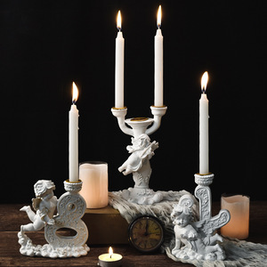 <span class=keywords><strong>Candelabro</strong></span> creativo <span class=keywords><strong>de</strong></span> resina <span class=keywords><strong>de</strong></span> alce <span class=keywords><strong>de</strong></span> estilo nórdico, modelo <span class=keywords><strong>de</strong></span> <span class=keywords><strong>candelabro</strong></span> <span class=keywords><strong>de</strong></span> Cupido blanco, Mesa para el hogar, decoración romántica para cena con velas - Product Image 5