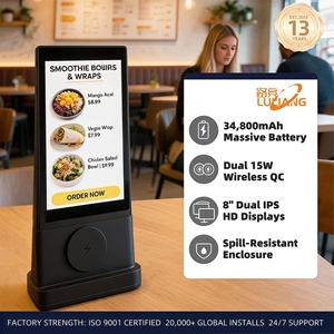 Pantalla Inteligente para Mesa <span class=keywords><strong>de</strong></span> Hotel con Centro <span class=keywords><strong>de</strong></span> Carga <span class=keywords><strong>de</strong></span> 34800mAh, Sistema <span class=keywords><strong>de</strong></span> Llamada para <span class=keywords><strong>Camareros</strong></span>, Reproductor <span class=keywords><strong>de</strong></span> Publicidad con Menú NFC para Bares y Hoteles - Product Image 4