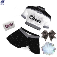Uniformes de cheerleading personnalisés en gros pour les équipes scolaires, ensemble jupe en spandex pour jeunes filles, séchage rapide, fabrication en usine