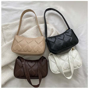 New trendy girls' casual shoulder <b>bag</b> with solid color zipper closure and fashionable <b>underarm</b> <b>bag</b> - Product Image 1