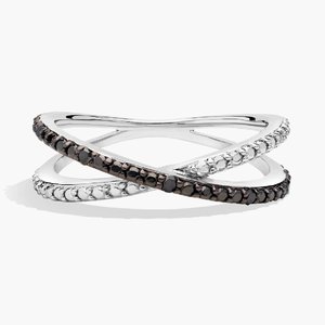 Bague élégante de luxe en moissanite pour femme, en argent sterling 925 plaqué or rose, sertie de moissanites en sangle, style hip-hop, design scintillant et tendance - Product Image 5
