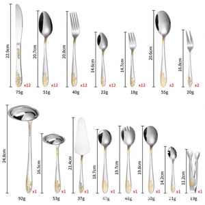 Offre Spéciale : Ensemble de Couverts en Acier Inoxydable Doré 72 Pièces, Boîte d'Emballage en Bois Écologique, Finition Miroir, Durable, Idéal pour la Rentrée Scolaire - Product Image 2