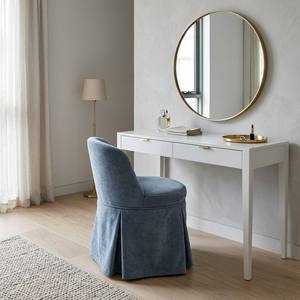 Modern Skirted <b>Armchair</b> Hidden Swivel Casters Upholstered Velvet Wood Frame Living Room Bedroom <b>Dining</b> Room Office Hotel Vanity - Product Image 5