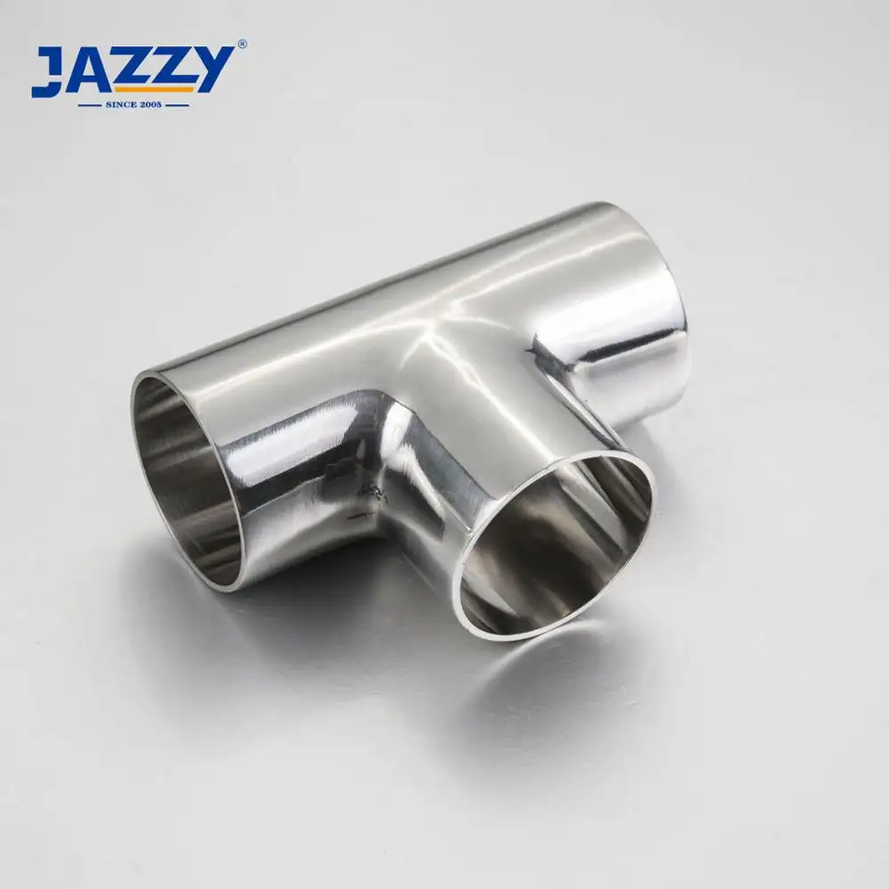 JAZZY acciaio inossidabile lucidato a specchio ASTM A270 SS304/SS316L saldatura uguale raccordo per tubi sanitari a t