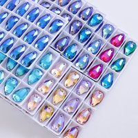 Strass en verre K9 AB de haute qualité en forme de goutte, pierres précieuses en diamant, strass en vrac pour la couture et la décoration de vêtements