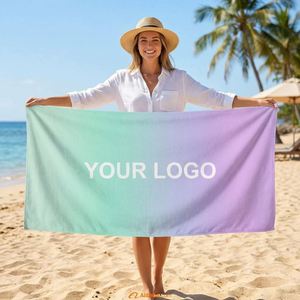 Serviette de plage en coton à séchage rapide, sans sable, imprimée sur mesure, vente chaude, fournisseur chinois - Product Image 1