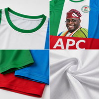 T-shirt personnalisé pour la campagne au Nigeria, échantillon rapide, vêtements pour rallye politique, impression photo, uniforme promotionnel, approvisionnement direct usine