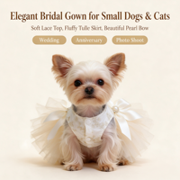 Robe de princesse pour chienne, jupe tutu en dentelle, costume de mariée pour chien, robe de mariage pour chien pour anniversaire