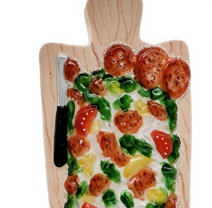 Tabla de Cortar <span class=keywords><strong>Pizza</strong></span>, Colgante de Cristal, Adorno Navideño, Decoración Colgante para el Hogar, Decoración Temática de Cocina Italiana para Festividades - Product Image 3