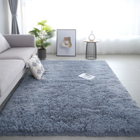 Tapis Moderne de Luxe en Fausse Fourrure Couleur Unie, Tapis Super Doux et Moelleux en Polyester pour Chambre à Coucher, Salon, et Ensembles de Tapis de Zone Lavables en Machine