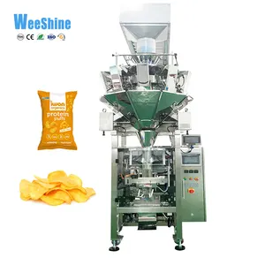 Automatic Nitrogen Potato Chips Packaging Machine Puffed Snack Food Weighting Vertical Vffs Packaging Snack Machine