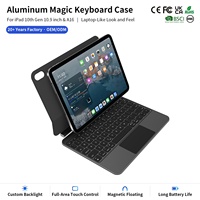 Nouvel étui clavier magique sans fil en aluminium avec pavé tactile rétroéclairé pour iPad 10,9 pouces 11 pouces, langues personnalisées arabe coréen espagnol