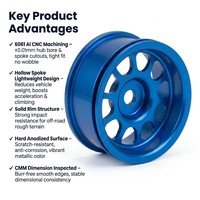 Pièces usinées CNC de précision OEM, aluminium anodisé couleur 6061-T6, support de moyeu de roue pour buggy tout-terrain RC, prototypage rapide