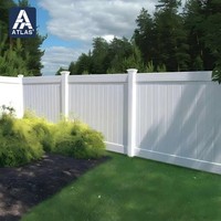 Panneaux de clôture en vinyle blanc de 1,83 m de hauteur x 2,44 m de large avec portails, conception de clôture économique