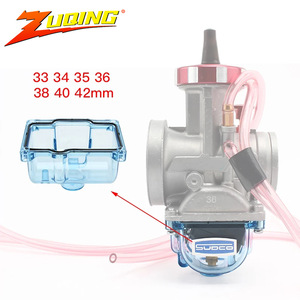 Cubierta inferior del carburador Zuqing 33 34 35 36 38 40 42mm de nailon azul transparente para motocicletas todoterreno - Product Image 1