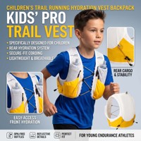 Gilet de course ultraléger pour enfants, respirant en maille, sans rebondissement, avec poche à eau de 1L, idéal pour la course en trail des jeunes