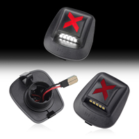 Feux de plaque d'immatriculation LED de style X à lentille rouge pour Dodge Dakota 1997-2011 Mitsubishi Raider, lumière blanche et rouge, 55055292, lot de 2 pièces