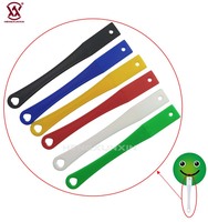 Livraison rapide : Sangle de poignet en PVC pour éventail, avec découpe en forme de cœur, rivets métalliques à pression détachables, poignée de remplacement pour éventails pliants