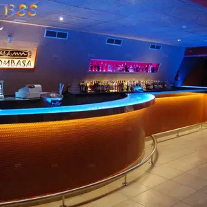 Arc Shape Counter Bar für Club Modernes Design Gebogenes Licht Marmorplatte Nightclub Lounge Bar