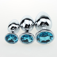 Bouchon anal en métal cristal pour homme, 3 tailles, masseur de prostate, stimulation, plaisir, masturbateur, sex toys pour homme