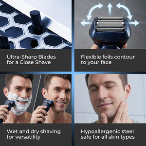 Electric <b>Razor</b> Spare Head Replacement <b>Foil</b> and Blade Kit Universal Personal Grooming Parts Bulk OEM Supply - Product Image 6