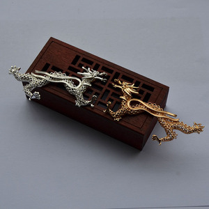 Pendentif Dragon en filigrane de cuivre 33x75mm, accessoires de bijoux faits à la main, accessoire de bricolage - Product Image 2
