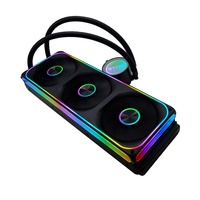 Refroidisseur de processeur liquide Manmu Black PWM 4 broches avec ventilateur RGB 360 mm AIO et dissipateur thermique en plastique pour boîtier d'ordinateur PC