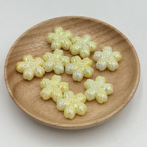 Color 22mm Milkshake Two-color Luminous Cherry Blossom Beaded <b>Acrylic</b> Flower Beads DIY Mobile Phone Chain Necklace Accessories - Product Image 6