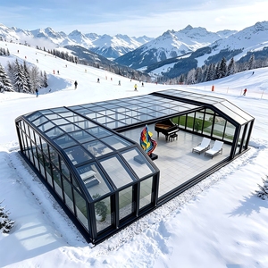 Veranda Elettrica Esterna con Schermo Privacy, Personalizzabile per Tutte le Stagioni, <span class=keywords><strong>Balcone</strong></span> Esterno in Alluminio con Ampie Vetrate - Product Image 2