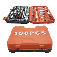 Jeu de clés à douilles multifonctions 108 pièces 1/2" et 1/4" - Outils professionnels pour la réparation automobile