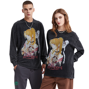 Maglietta Vintage di marca ARTIE uomo retrò alla moda stampa digitale con <span class=keywords><strong>Note</strong></span> di morte a manica lunga stile scuro tinto a cera" - Product Image 6