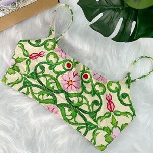 Set Fitness da donna in 2 pezzi con fiori <span class=keywords><strong>blu</strong></span> per ragazze - Product Image 3