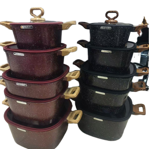 Dụng cụ nấu bếp nhà bếp bằng nhôm 10 món cao cấp bằng kim loại kính cường lực chống dính gốc nước 20-24-28-<span class=keywords><strong>32</strong></span>-28cm - Product Image 1