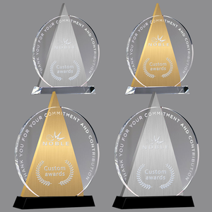 定制设计多色高品质K9水晶圆形饰板水晶图标奖 - Product Image 4