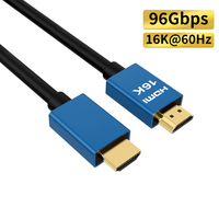 Cable 2.2 de 96 Gbps, 16K a 60 Hz, Macho a Macho, Conector Azul, Revestimiento TPE, Transmisión de Datos de Alta Velocidad con Ethernet VRR/ALLM para TV