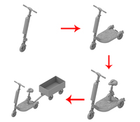 Scooter Eléctrico Plegable de 3 Ruedas SUNNIGOO Patentado, Unisex, 500W, 48V, 10Ah, IPX5, Sensor Impermeable, Alcance de 21-30km/h, F1