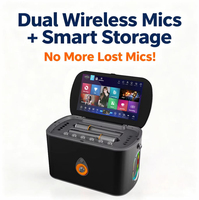 Machine de karaoké portable Android HC-13 avec écran 11,6 pouces, haut-parleurs sans fil, affichage des paroles, boîte KTV tout-en-un, stockage 32 Go, sortie HD