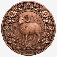 Médailles personnalisées avec logo, vente en gros, 12 animaux du zodiaque chinois, pièces de monnaie en cuivre pur 999, pièces commémoratives de 1 once pour cadeau souvenir