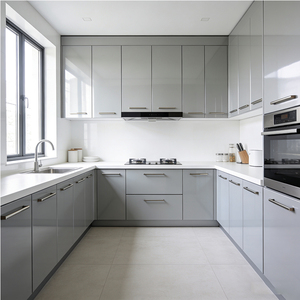 Mobile da <span class=keywords><strong>Cucina</strong></span> Modulare Personalizzato in Truciolato, Armadietto da Parete Moderno Laccato Lucido, Arredamento per la Casa - Product Image 2