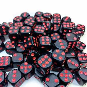 Dado Acrílico de 6 Caras de Fábrica, 16mm, Negro Sólido con Punto Rojo y Diseño de Esquinas Redondeadas para Póker y Juegos - Product Image 3