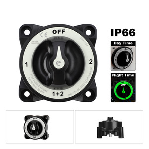 สวิตช์แยกแบตเตอรี่แบบคู่สำหรับเรือเดินทะเล 32V 350A IP66 กันน้ำ ป้องกันการจุดระเบิด พร้อมสวิตช์ไฟหลักกระแสสูง 4 ตำแหน่ง - Product Image 1