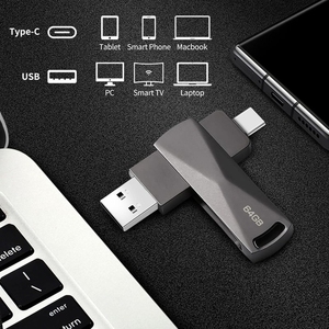 Cube Robot U410 Đen 3D Key Phong Cách USB3.1 + Type-C 512GB Mã Hóa U Đĩa Với USB2.0 Kim Loại In Logo - Product Image 3