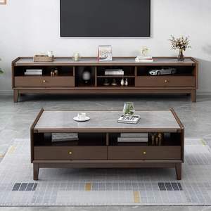 Muebles <span class=keywords><strong>de</strong></span> Sala <span class=keywords><strong>de</strong></span> Estar <span class=keywords><strong>de</strong></span> Diseño <span class=keywords><strong>Simple</strong></span> a Precio <span class=keywords><strong>de</strong></span> Mayoreo, Juego <span class=keywords><strong>de</strong></span> Mesa <span class=keywords><strong>de</strong></span> Centro y Mueble para <span class=keywords><strong>TV</strong></span> Moderno Cuadrado <span class=keywords><strong>de</strong></span> Nogal con Superficie <span class=keywords><strong>de</strong></span> Piedra Sinterizada - Product Image 2